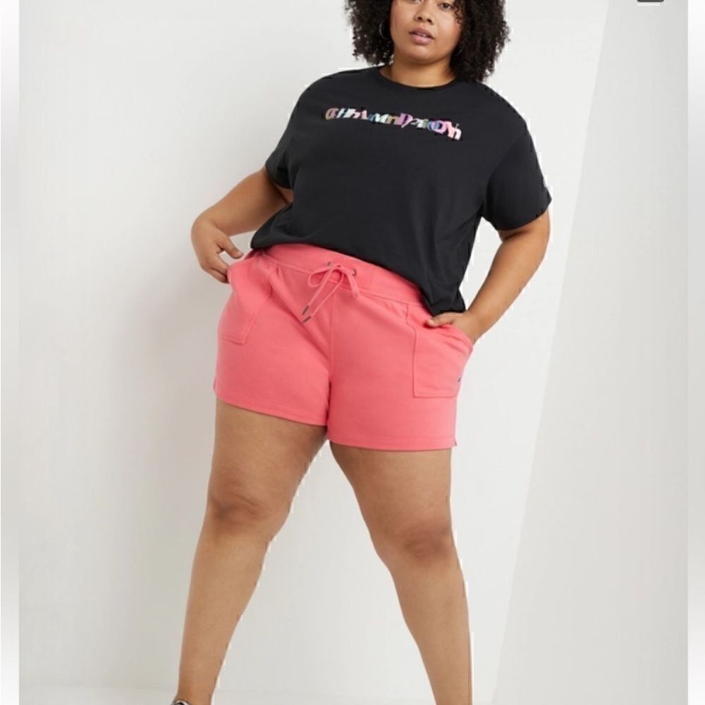 Champion Plus Campus French Terry Shorts, 3" Pinky Peach Size 3X